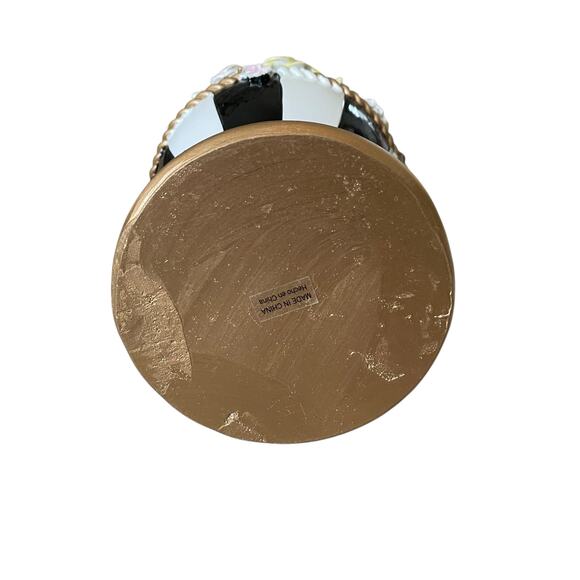 TOPHAT & TAIL Easter Bunny Rabbit On Flower Pedestal Egg 15" Mackenzie Style NEW - Picture 8 of 15